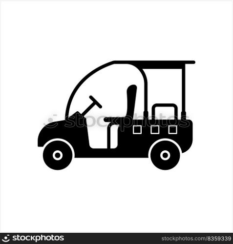 Golf Cart Icon, Sport Cart, Golf Car Icon Vector Art Illustration