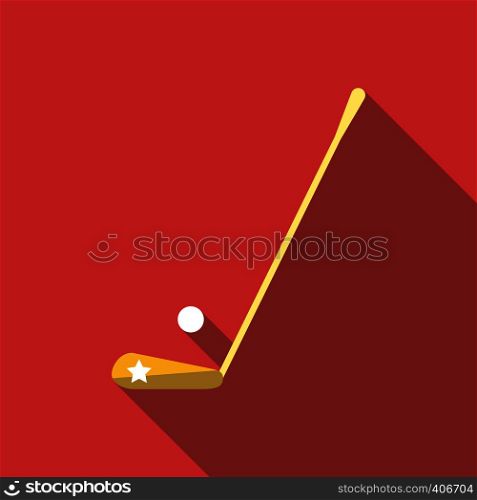 Golf club and a ball icon. Flat illustration of golf club and a ball vector icon for web design. Golf club and a ball icon, flat style