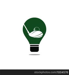Golf club bulb shape logo design. Golf club inspiration logo design. Creative golf ideas sign.