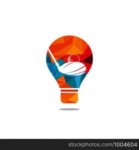 Golf club bulb shape logo design. Golf club inspiration logo design. Creative golf ideas sign.