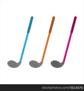 Golf Club Icon, Golf Stick Icon, Gold Sport Stick Icon Vector Art Illustration
