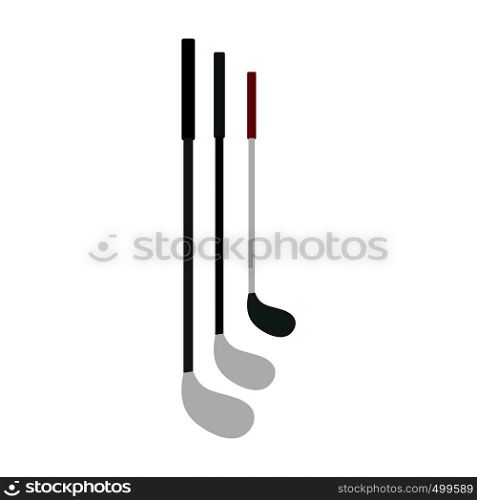 Golf clubs flat icon isolated on white background. Golf clubs flat icon
