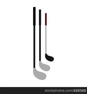 Golf clubs flat icon isolated on white background. Golf clubs flat icon