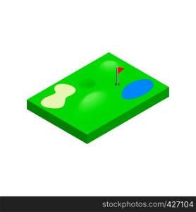Golf course isometric 3d icon on a white background. Golf course isometric 3d icon
