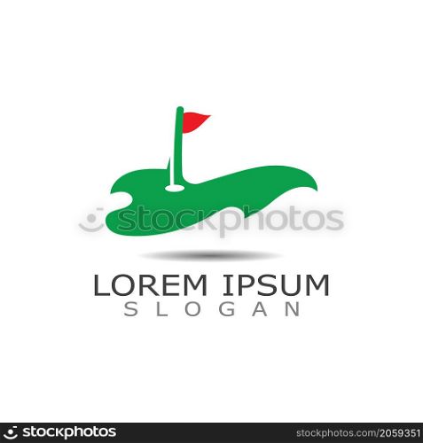 Golf field vector illustration, Golf logo, sport design on white background