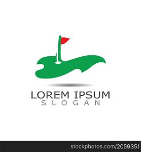 Golf field vector illustration, Golf logo, sport design on white background