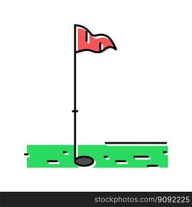 golf flag color icon vector. golf flag sign. isolated symbol illustration. golf flag color icon vector illustration