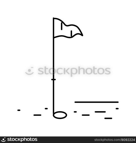 golf flag line icon vector. golf flag sign. isolated contour symbol black illustration. golf flag line icon vector illustration