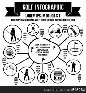 Golf infographic in simple style for any design. Golf infographic, simple style