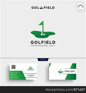 golf location or Map logo template vector illustration and business card design. golf location or Map logo template and business card design