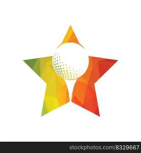 Golf logo with elements of ball design. Can be used for golf equipment companies.