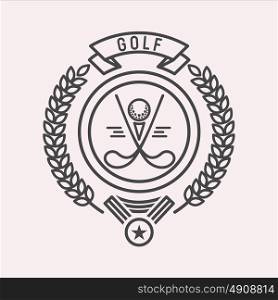 Golf. Monochrome vector logo, symbol, isolated on white background.