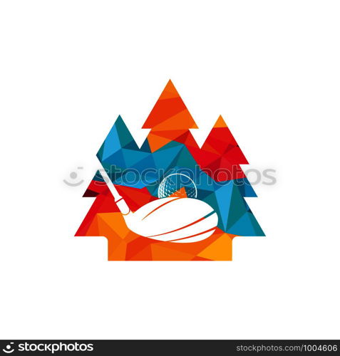 Golf pine tree vector logo design. Golf club inspiration logo design.