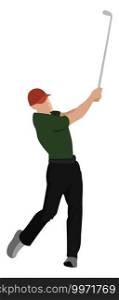 Golf player, illustration, vector on white background