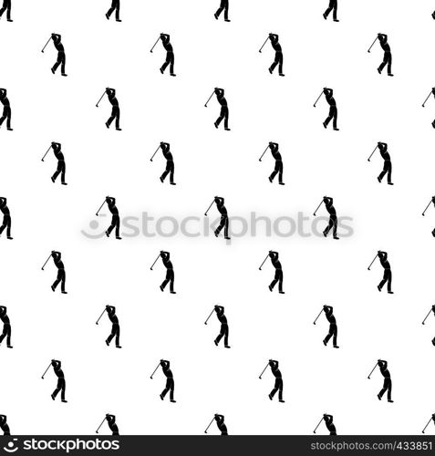 Golf player pattern seamless in simple style vector illustration. Golf player pattern vector