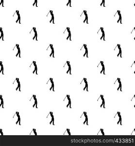 Golf player pattern seamless in simple style vector illustration. Golf player pattern vector