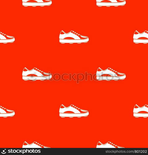 Golf shoe pattern repeat seamless in orange color for any design. Vector geometric illustration. Golf shoe pattern seamless