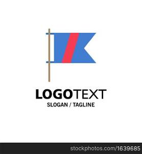 Golf, Sign, Sport, Flag Business Logo Template. Flat Color