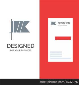 Golf, Sign, Sport, Flag Grey Logo Design and Business Card Template