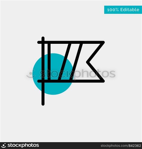 Golf, Sign, Sport, Flag turquoise highlight circle point Vector icon