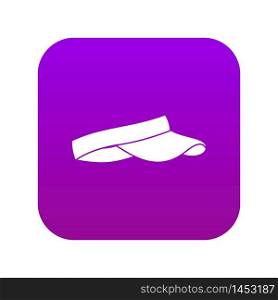 Golf visor icon digital purple for any design isolated on white vector illustration. Golf visor icon digital purple