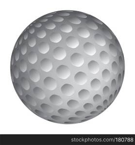 Golfball realistic vector. Image of single golf equipment, ball illustration isolated on white background.