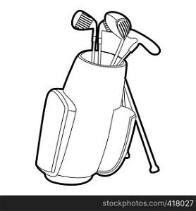 Golfing bag icon. Outline illustration of golfing bag vector icon for web. Golfing bag icon, outline style