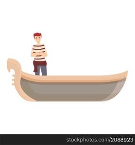 Gondola boat icon cartoon vector. Italian gondolier. Venice Italy. Gondola boat icon cartoon vector. Italian gondolier