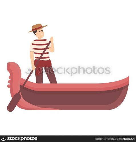 Gondola icon cartoon vector. Venice gondolier. Italian boat. Gondola icon cartoon vector. Venice gondolier