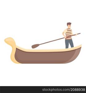 Gondola tour icon cartoon vector. Venice gondolier. Venice boat. Gondola tour icon cartoon vector. Venice gondolier