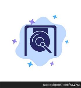 Gong, Music, China, Chinese Blue Icon on Abstract Cloud Background