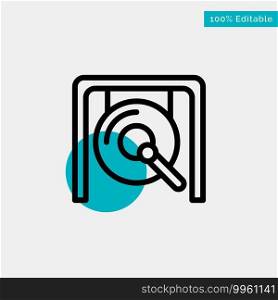 Gong, Music, China, Chinese turquoise highlight circle point Vector icon