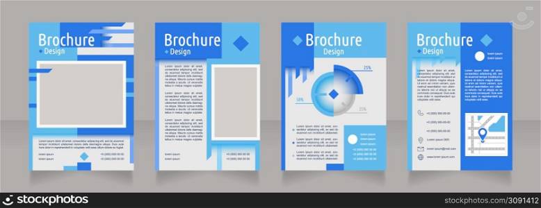 Good brand visibility blank brochure design. Template set with copy space for text. Premade corporate reports collection. Editable 4 paper pages. Ubuntu Condensed, Arial Regular fonts used. Good brand visibility blank brochure design