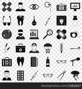 Good doctor icons set. Simple style of 36 good doctor vector icons for web for any design. Good doctor icons set, simple style