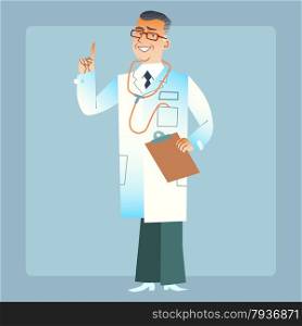 good doctor physician in a white coat. The good doctor therapist in a white robe adult medicine health