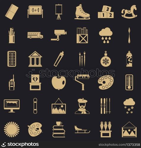 Good drawing icons set. Simple style of 36 good drawing vector icons for web for any design. Good drawing icons set, simple style