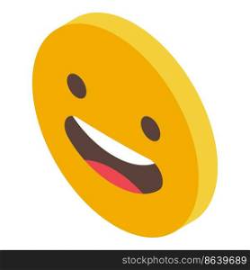 Good emoji icon isometric vector. Face smile. Happy smiley. Good emoji icon isometric vector. Face smile
