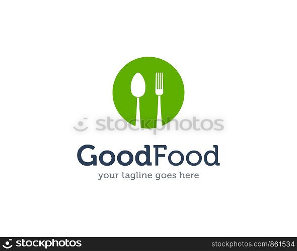 Good Food Spoon Fork Knife Logo Icon Vector