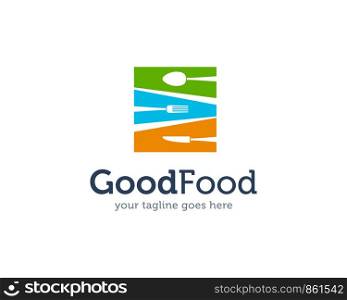 Good Food Spoon Fork Knife Logo Icon Vector