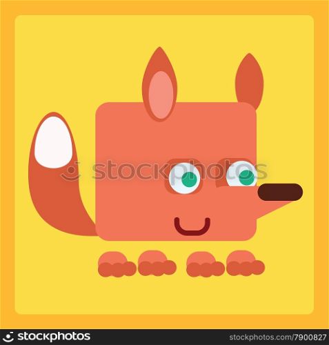 Good Fox stylized children icon symbol illustration