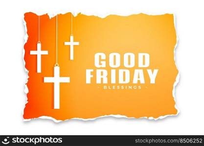 good friday background in torn paper style