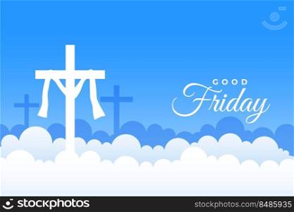 good friday cross over the clouds background