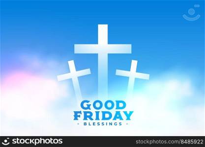 good friday crosses on sky clouds background