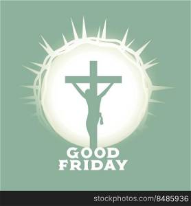 good friday poster with jesus crucifixion and crown of thorns