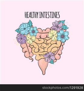 GOOD INTESTINES Medicine Human Health Vector Illustration