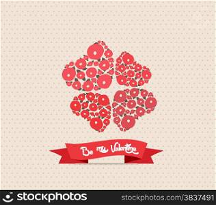 good luck Valentine&rsquo;s Day background with heart flower