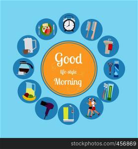 Good morning new day background. Vector illustrationa. Good morning new day background