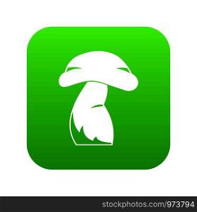 Good mushroom icon digital green for any design isolated on white vector illustration. Good mushroom icon digital green