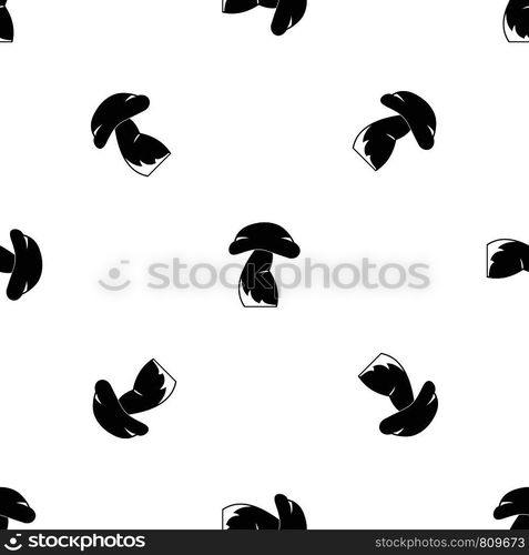 Good mushroom pattern repeat seamless in black color for any design. Vector geometric illustration. Good mushroom pattern seamless black