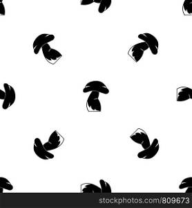 Good mushroom pattern repeat seamless in black color for any design. Vector geometric illustration. Good mushroom pattern seamless black